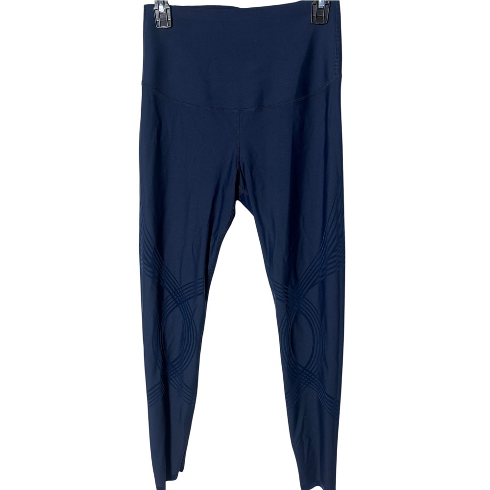 Fanka women's body sculpt navy blue compression reversible leggings workout